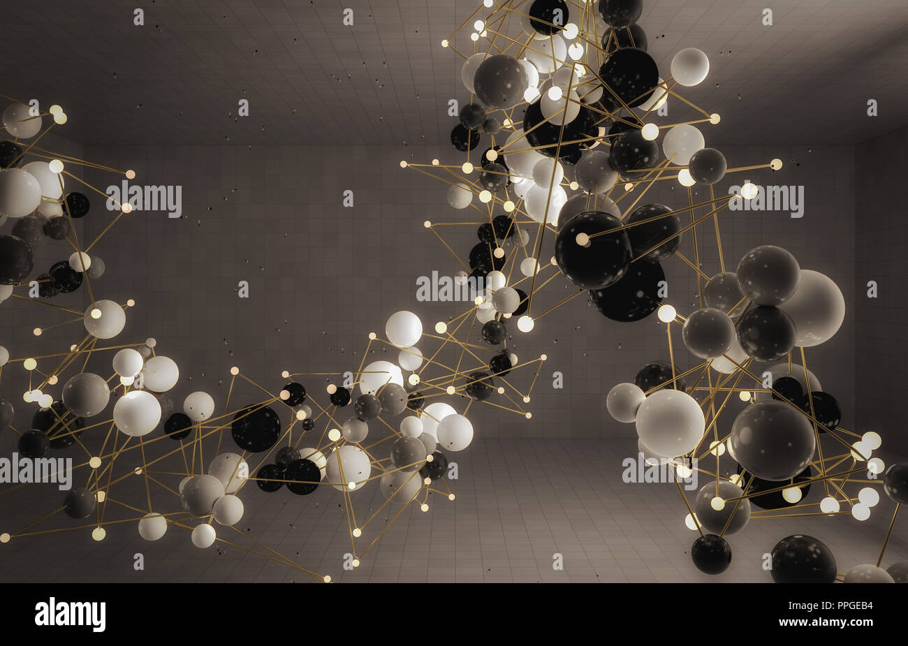an abstract background with glowing balls (3d rendering Stock Photo - Alamy