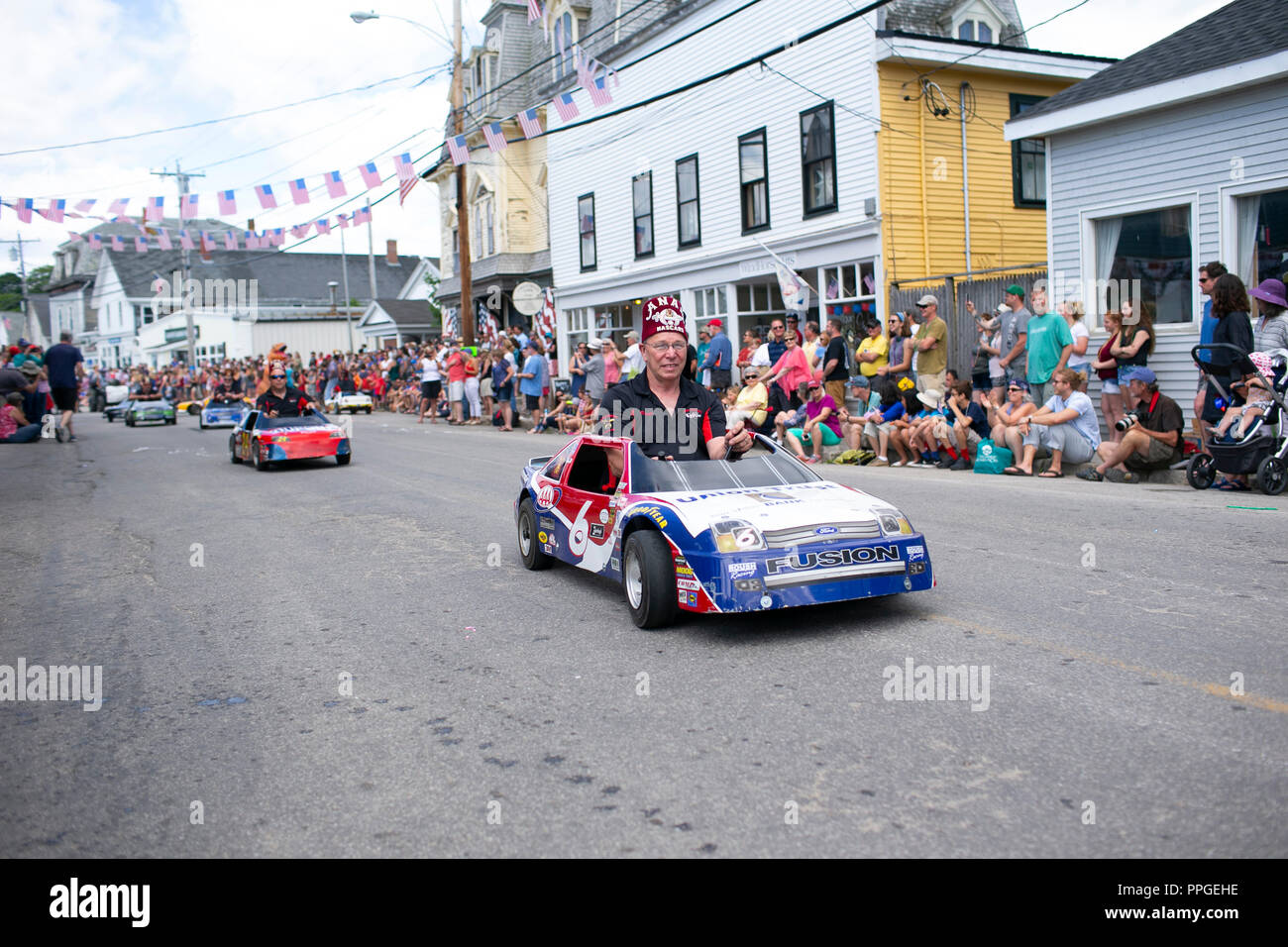 Fourth of July parade on Main Street on the island of Vinalhaven, Maine