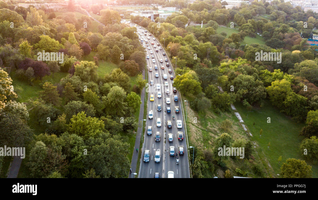 City traffic, Budapest, Hungary Stock Photo