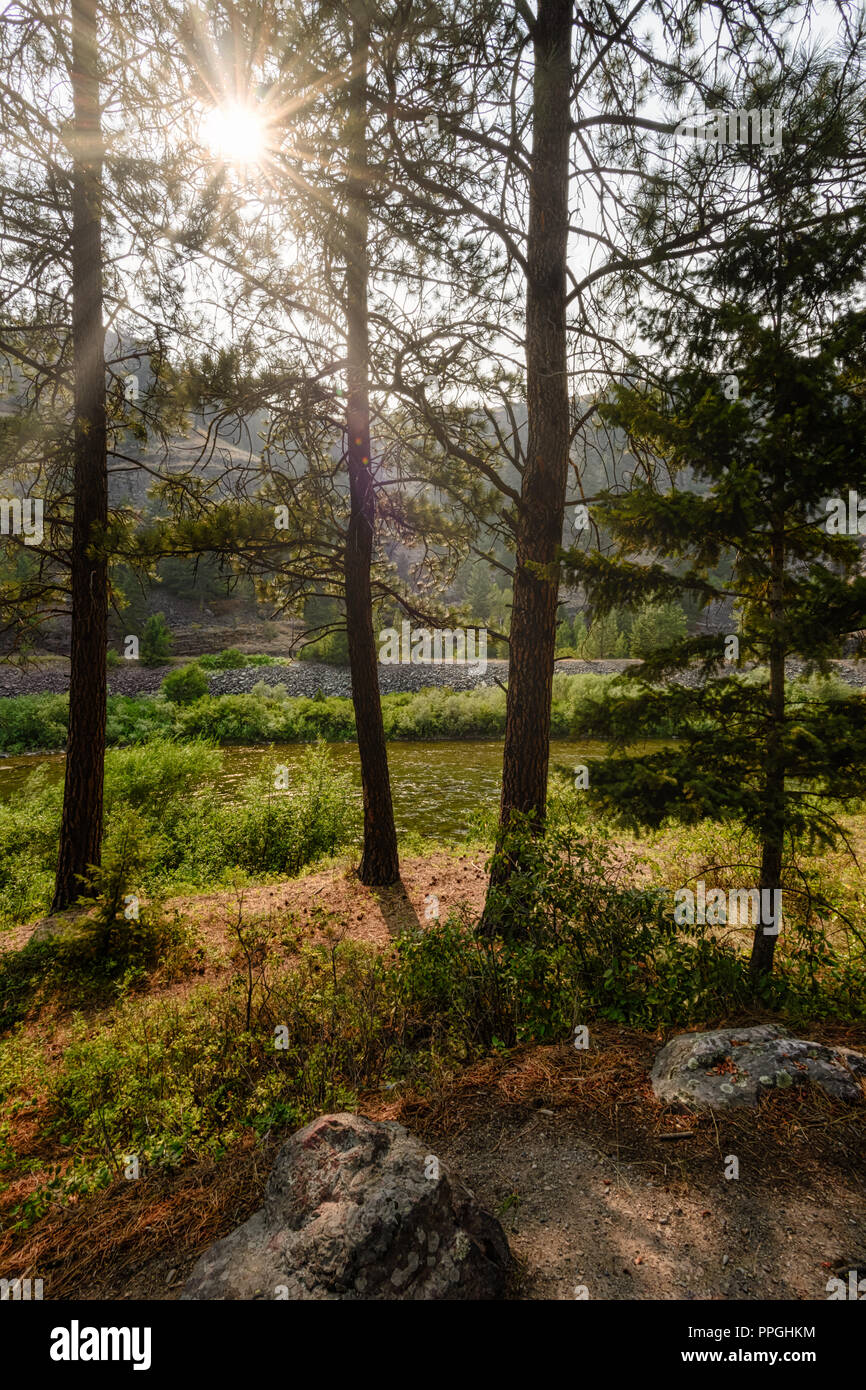 Picnic site along the Blackfoot River in the BonnerWest Riverside area