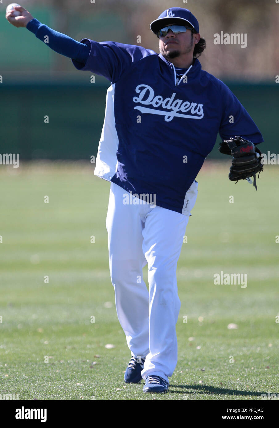Alfredo Amezaga of LA Dodgres during Spring Training 2013 Stock Photo