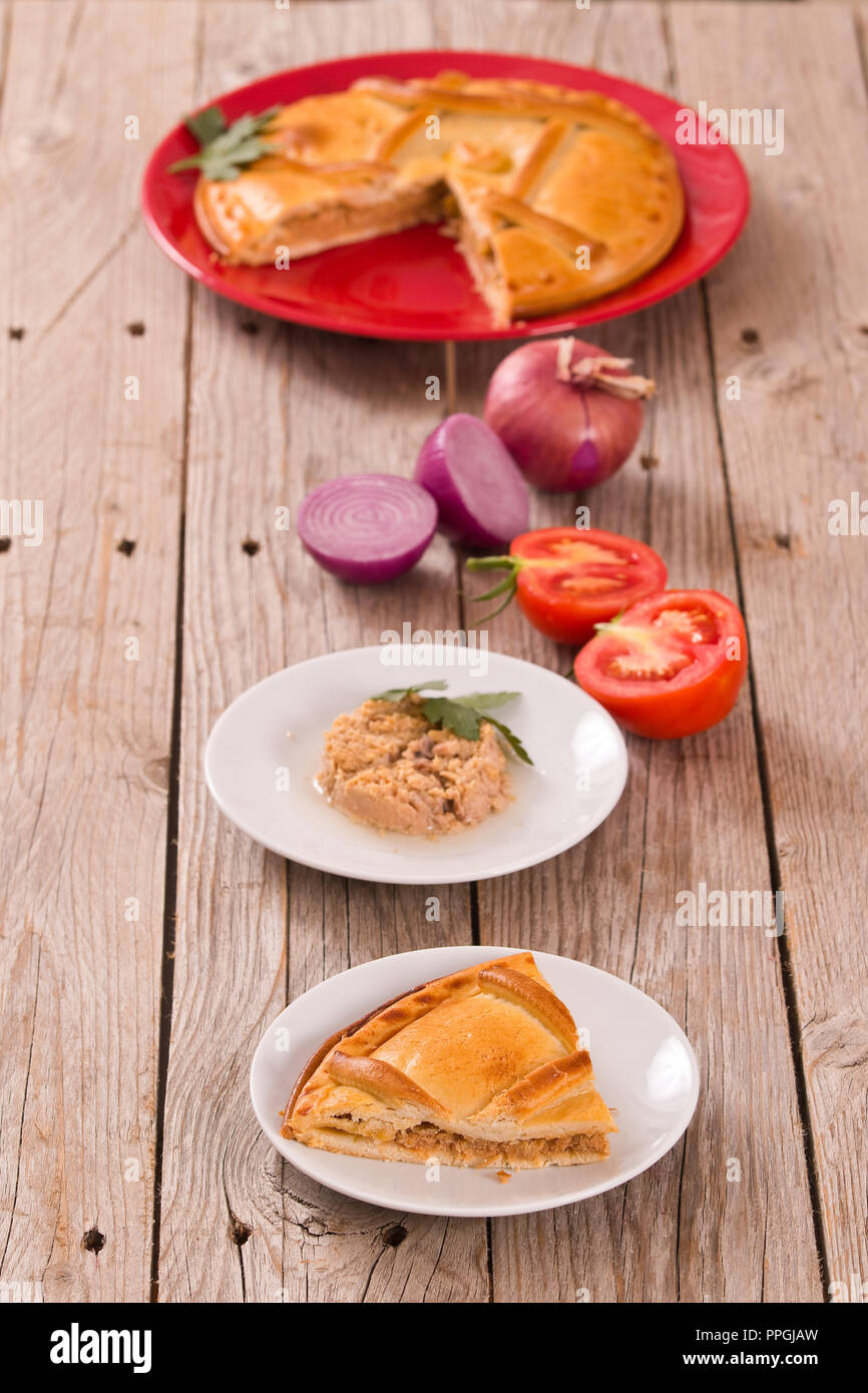 Spanish tuna pie Stock Photo Alamy