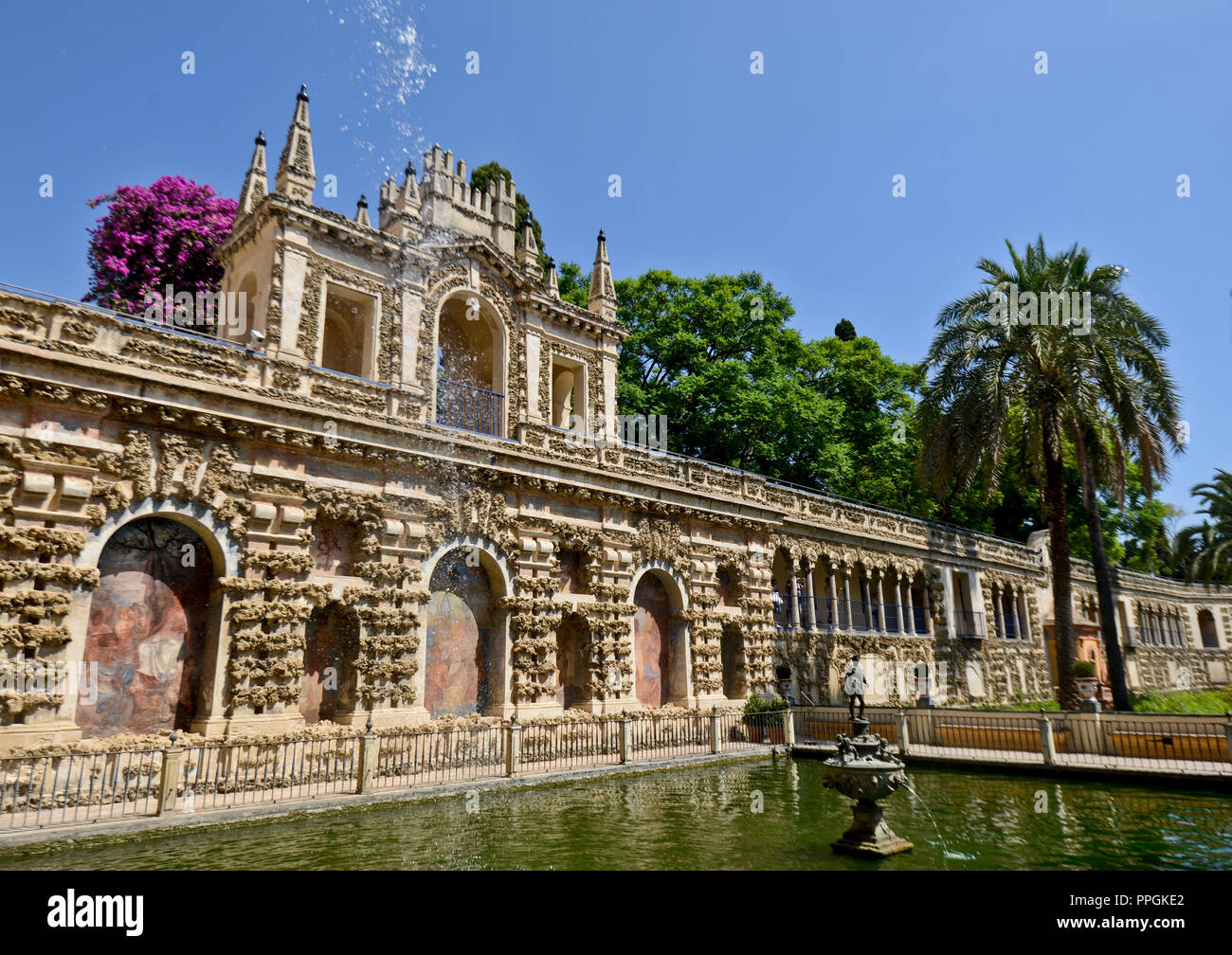 Alcazar of Seville (Real Alcazar de Sevilla).  Galería de Grutesco. Spain Stock Photo