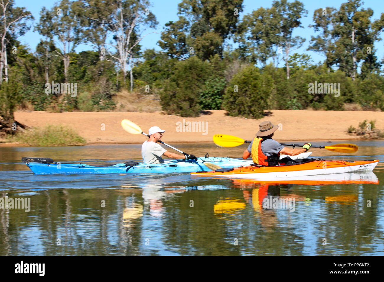 Kayaking, Sandy hook Stock Photo