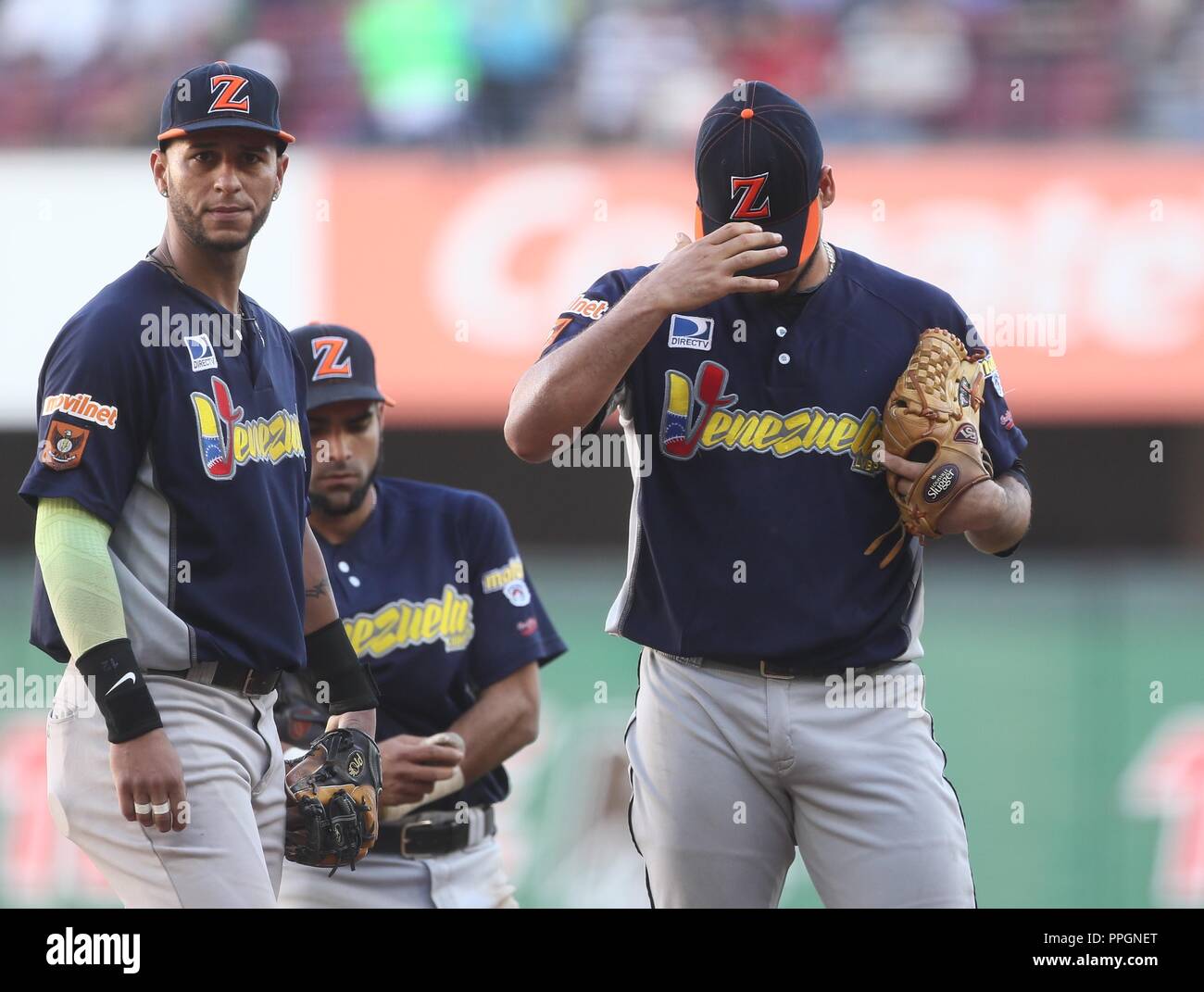 David Bencomo pitcher abridor de Venezuela, durante el  partido de Venezuela vs Puerto Ricode la Serie del Caribe en Culiacan Sinaloa. Febrero , 2, 20 Stock Photo