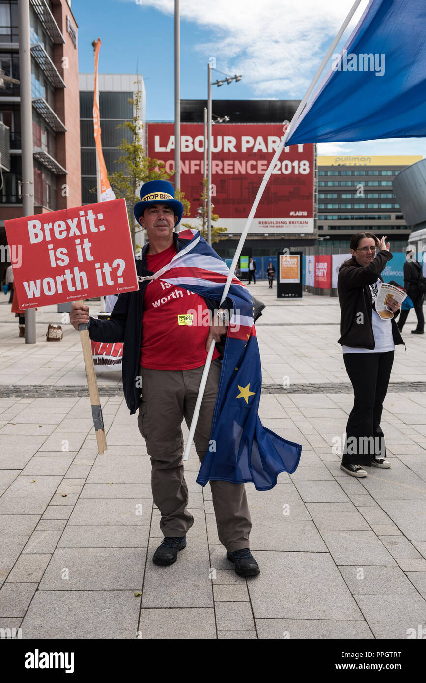 Liverpool, England 25 September 2018, Labour Conference, Arenna Conference Centre Albert Docks. Various alternative campaigns and rallies outside of main conference centre. Credit: Rena Pearl/Alamy Live News Stock Photo