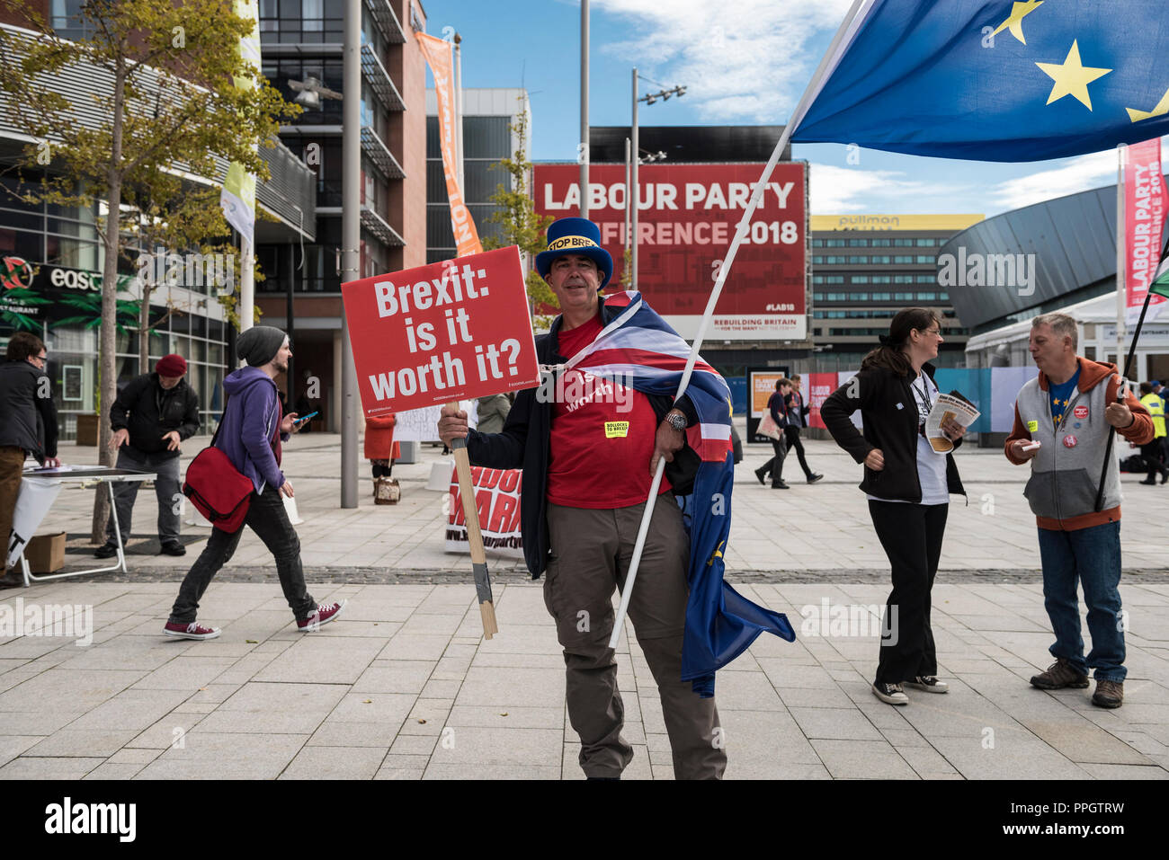 Liverpool, England 25 September 2018, Labour Conference, Arenna Conference Centre Albert Docks. Various alternative campaigns and rallies outside of main conference centre. Credit: Rena Pearl/Alamy Live News Stock Photo