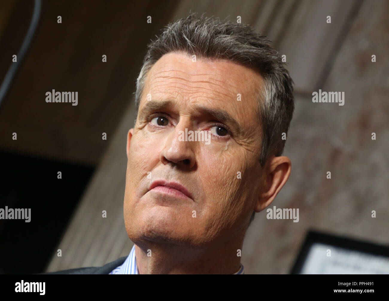 Beverly Hills, California, USA. 25th Sep, 2018. Rupert Everett, at 2018 LA Film Festival - Gala Screening Of 'The Happy Prince' at Wallis Annenberg Center for the Performing Arts in Beverly Hills California on September 25, 2018. Credit: Faye Sadou/Media Punch/Alamy Live News Stock Photo