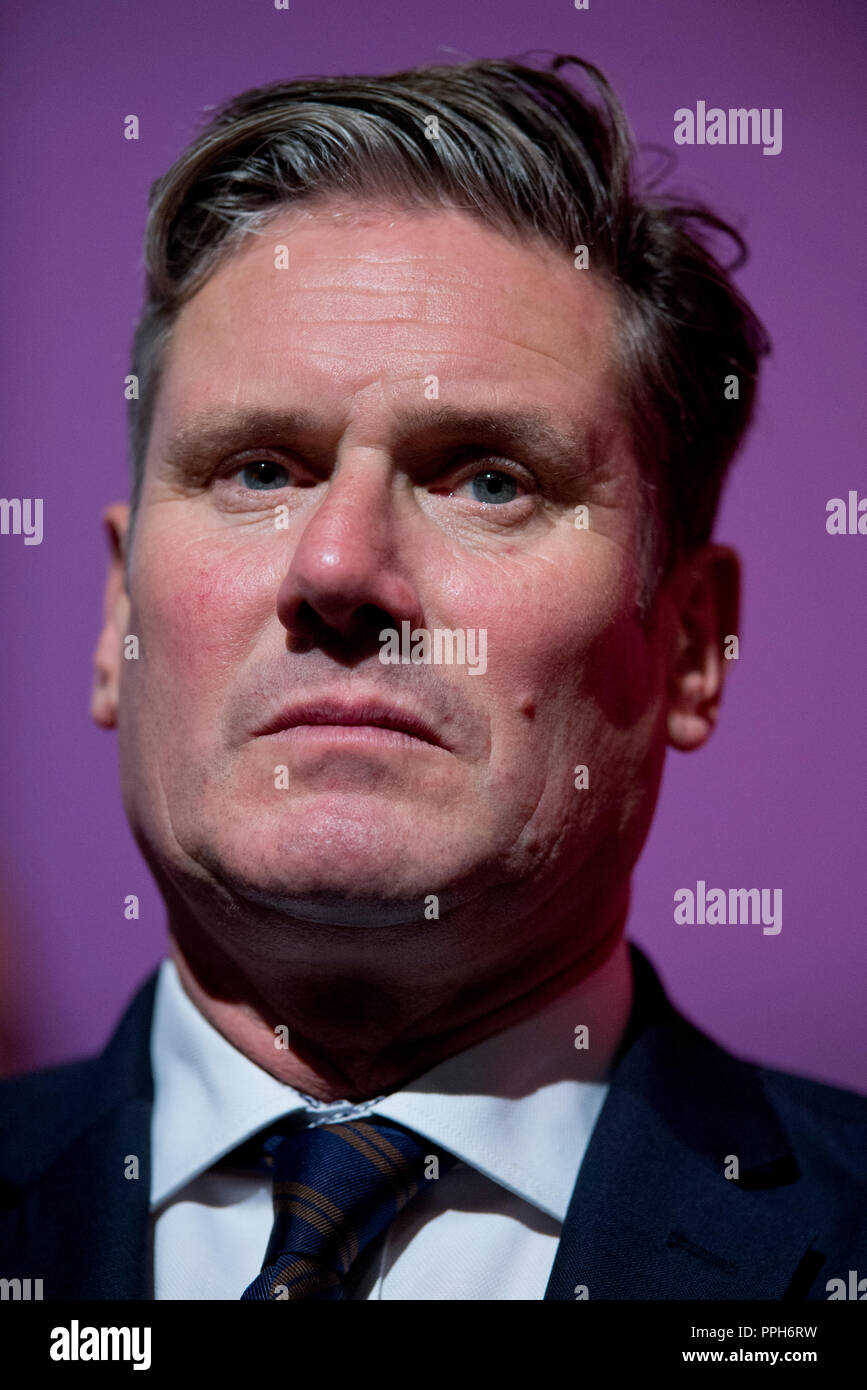 Liverpool, UK. 26th September 2018. Keir Starmer, Shadow Secretary of State for Exiting the European Union and Labour MP for Holborn and St Pancras attends at the Labour Party Conference in Liverpool. © Russell Hart/Alamy Live News. Stock Photo