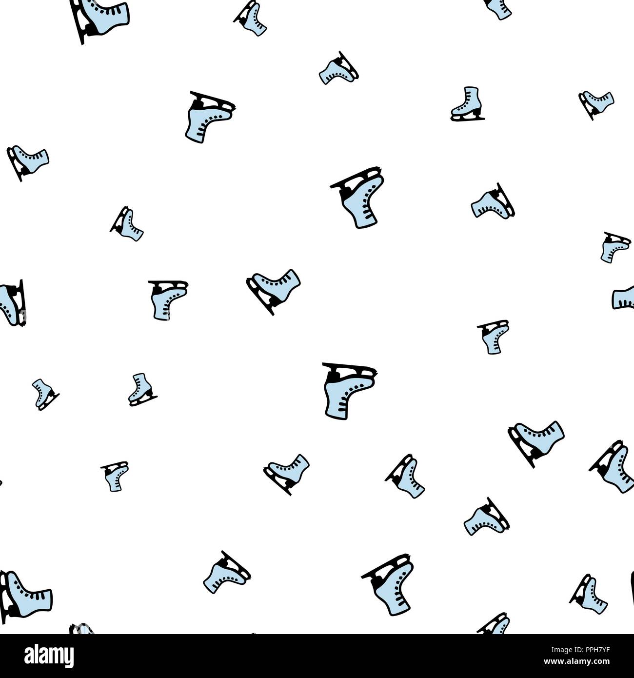 Skates seamless pattern. Isolated on a white background. Vector illustration. Stock Vector