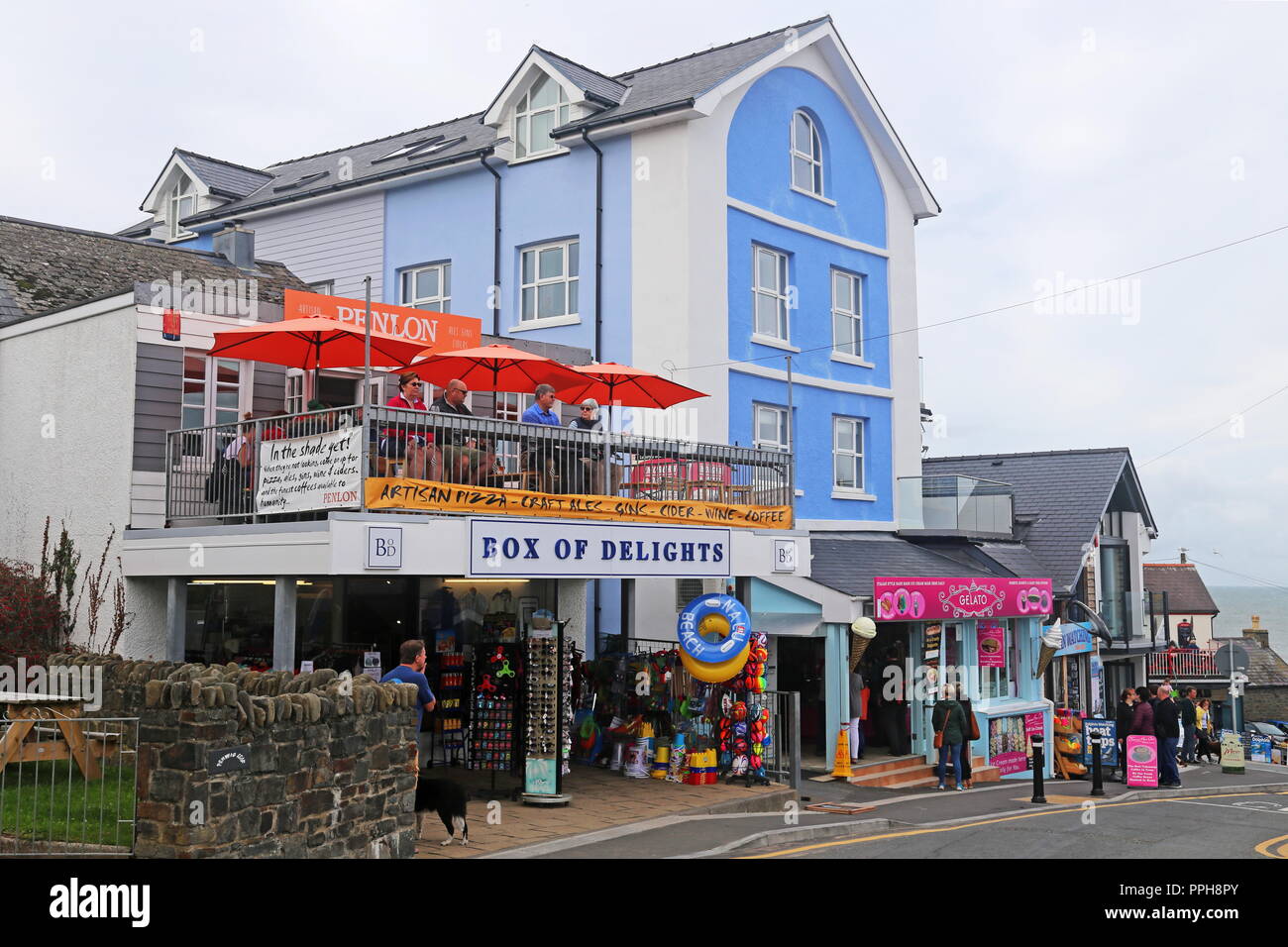 Penlon bar, Box of Delights and Gelato Ice Creams, St John Street, New Quay, Cardigan Bay