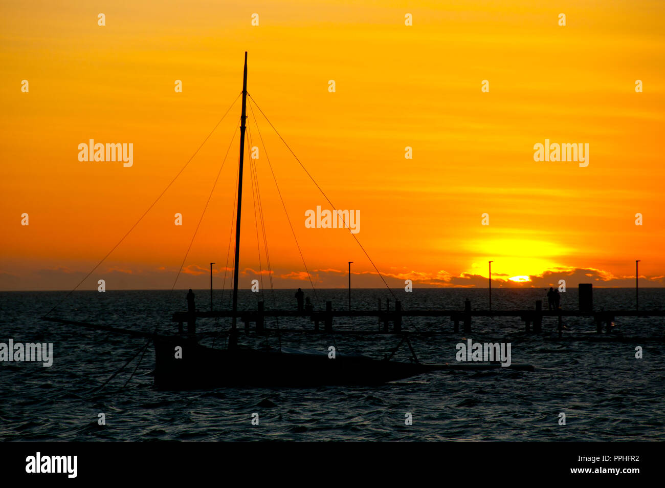 Sunset in Denham - Western Australia Stock Photo