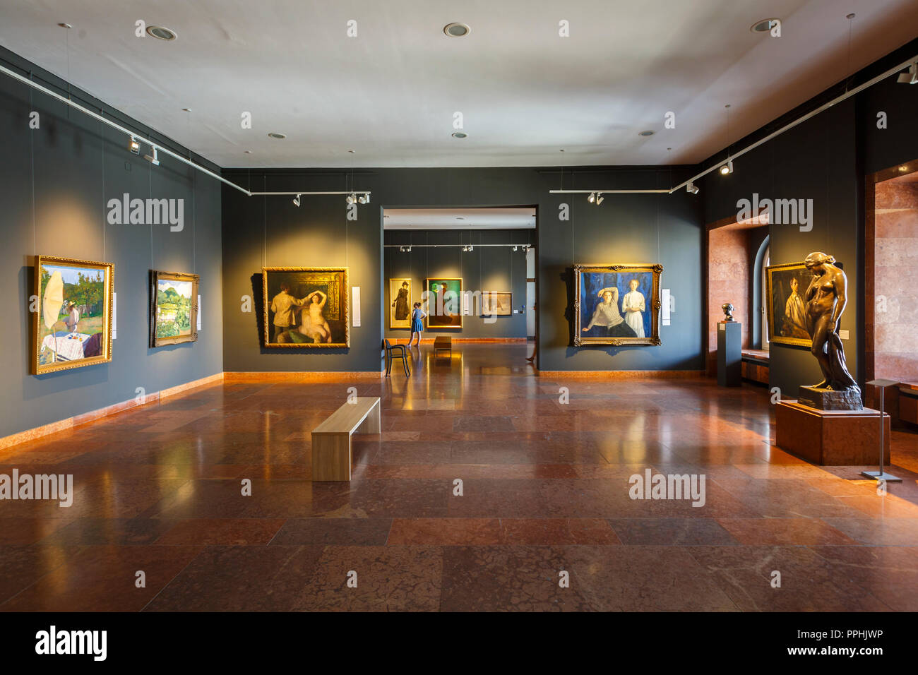 Budapest, Hungary - August 16, 2018: Interior of the Hungarian National Gallery in Budapest. Stock Photo