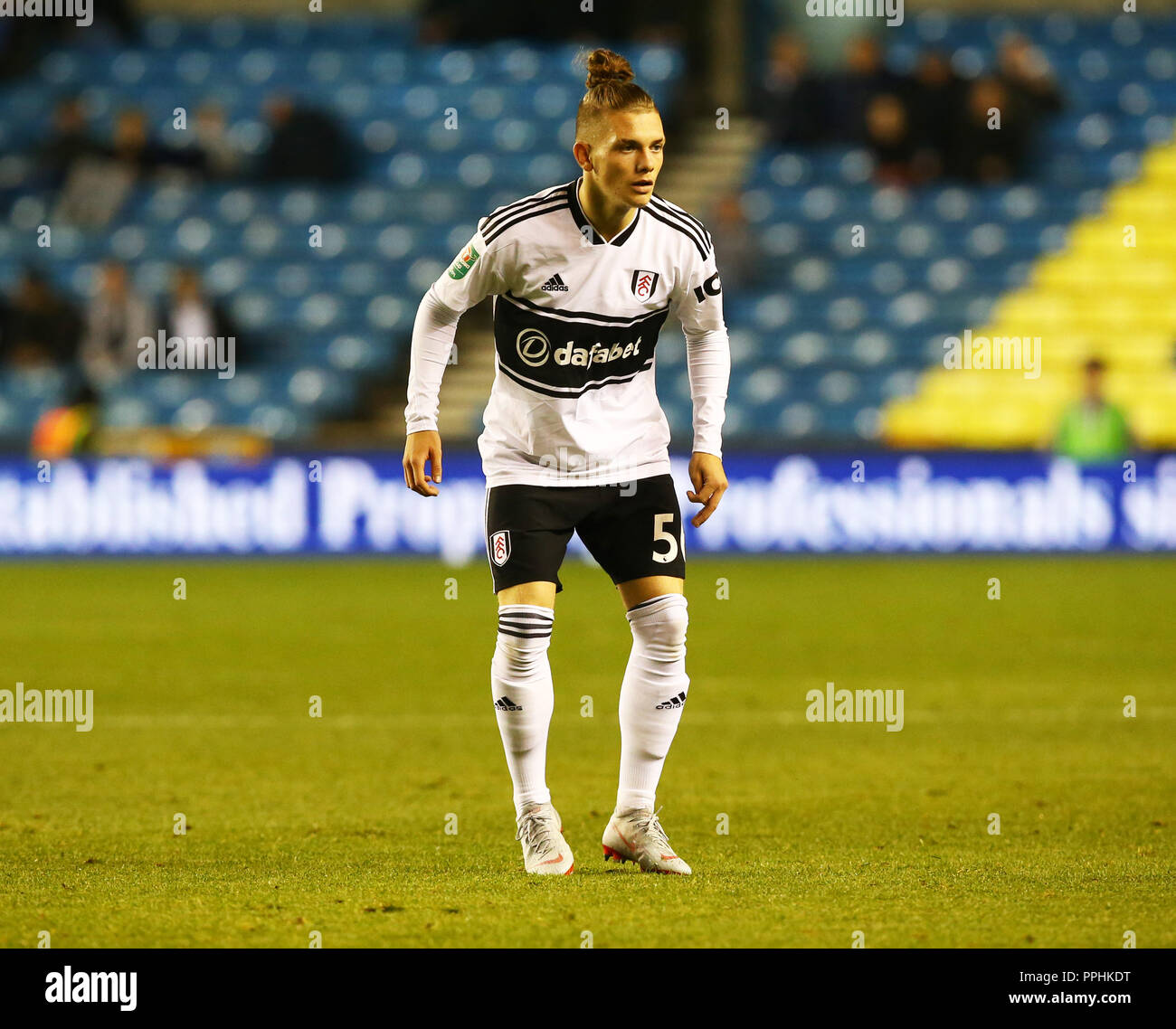 Fulham S Harvey Elliott His Debut Aged 15 Years And 174 Days During Carabao Cup 3rd Round Match Between Millwall And Fulham At The Den Ground London Stock Photo Alamy