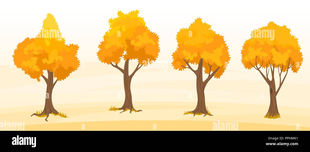 Autumn trees set Stock Vector Image & Art - Alamy
