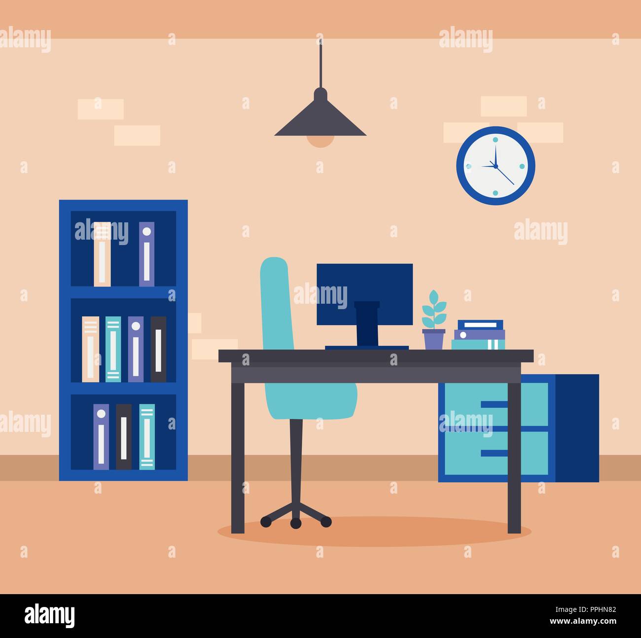 Stand desk office work Stock Vector Images Alamy