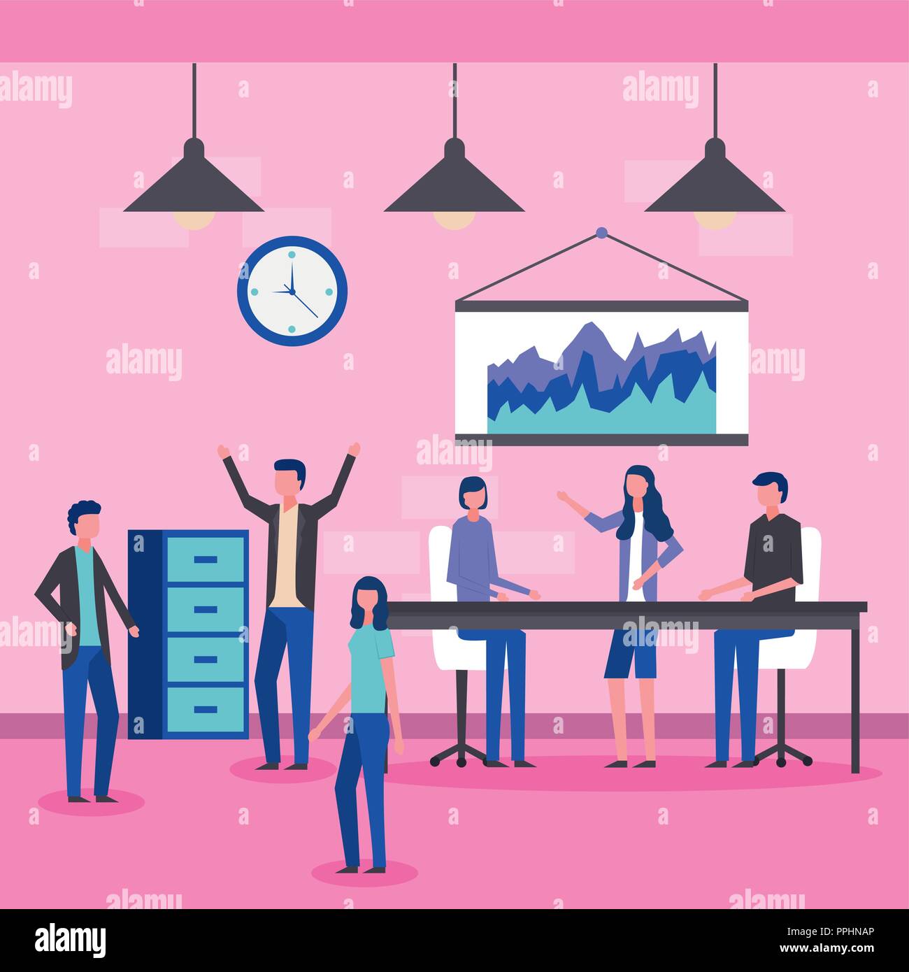 people business office Stock Vector