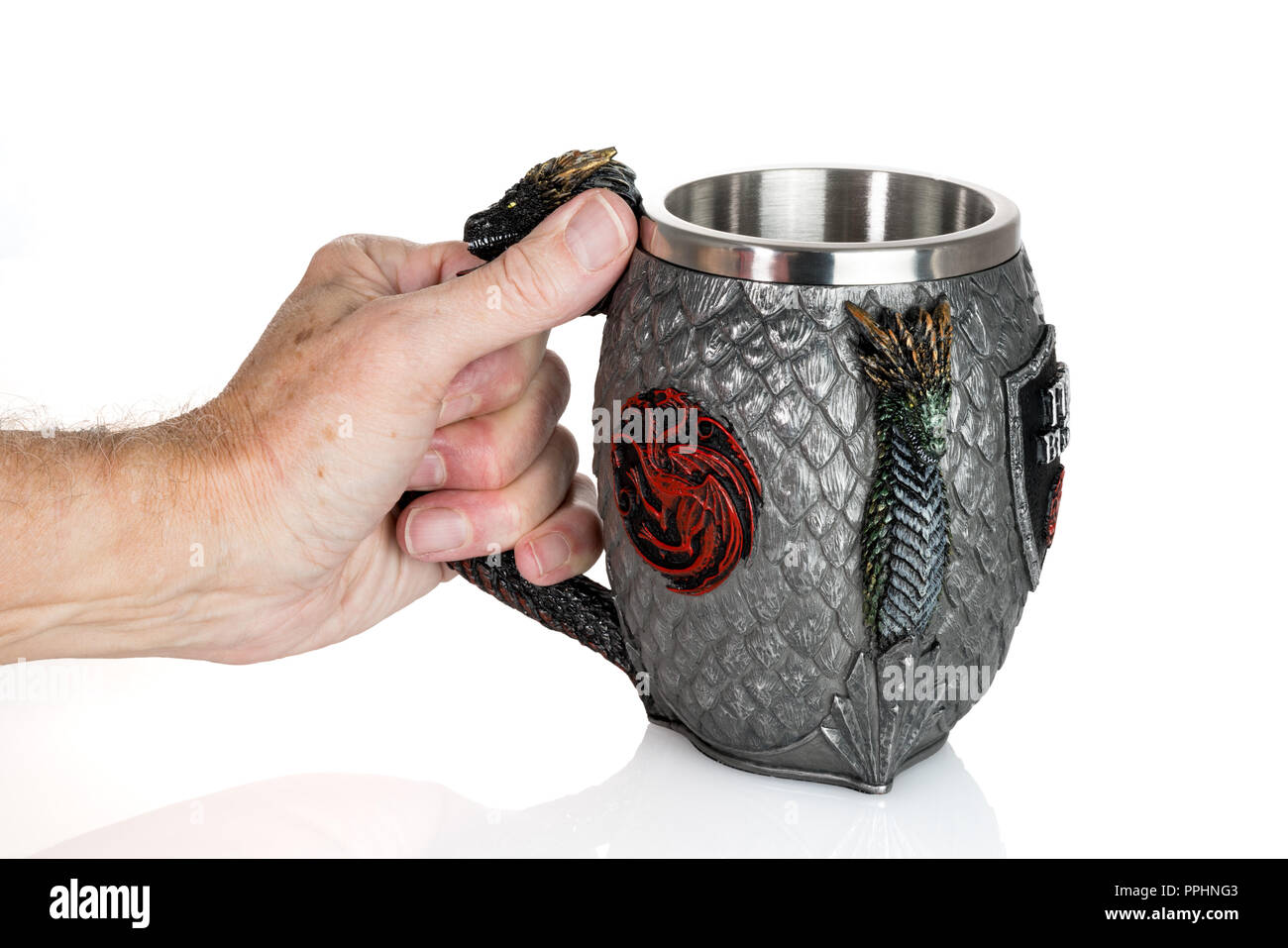 Official authorized tankard from Game of Thrones series Stock Photo