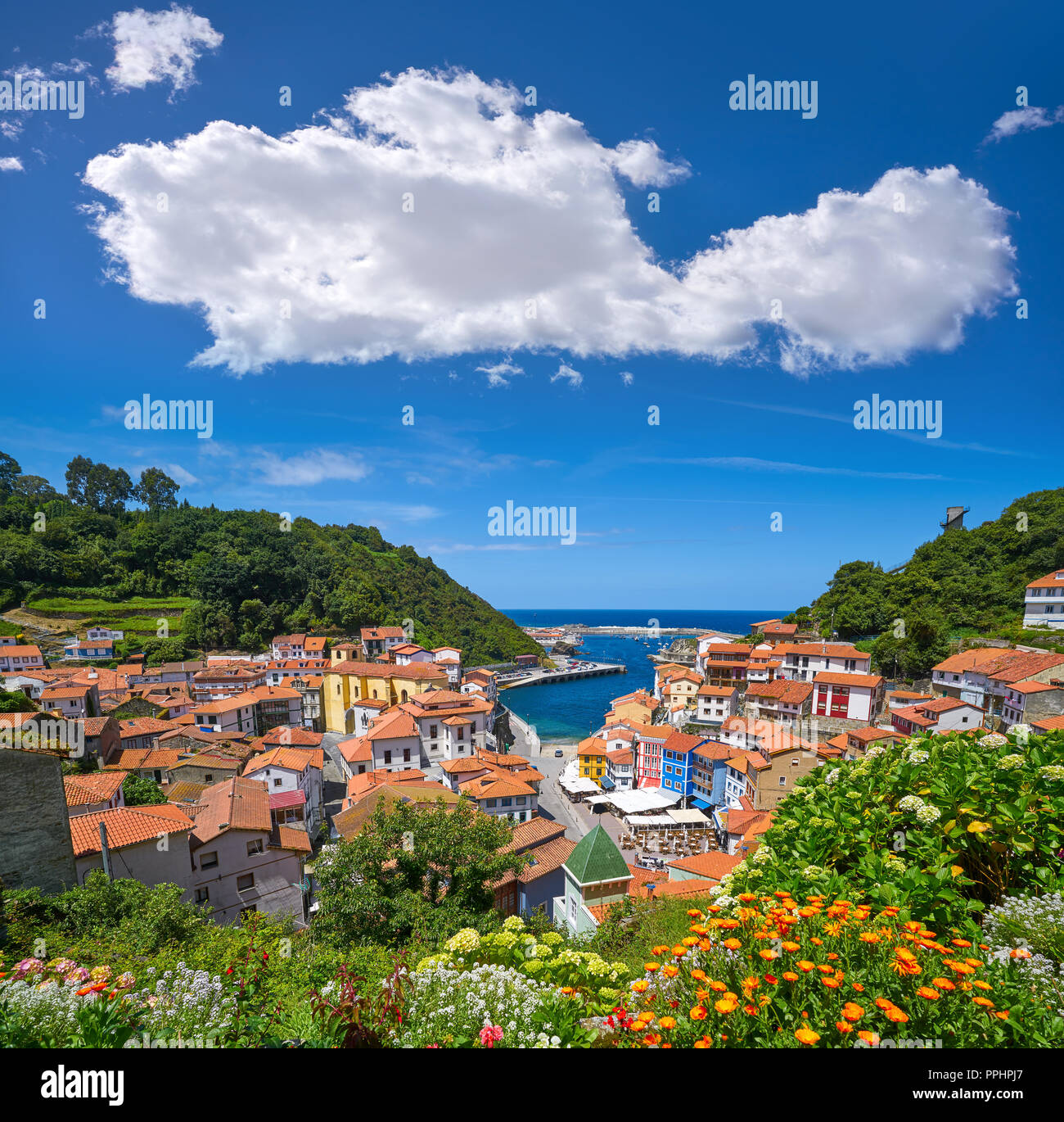 Cudillero village in Asturias from Spain Stock Photo