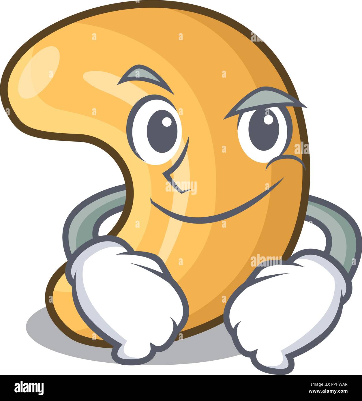 Smirking cashew nut salty roasted on cartoon Stock Vector Image & Art