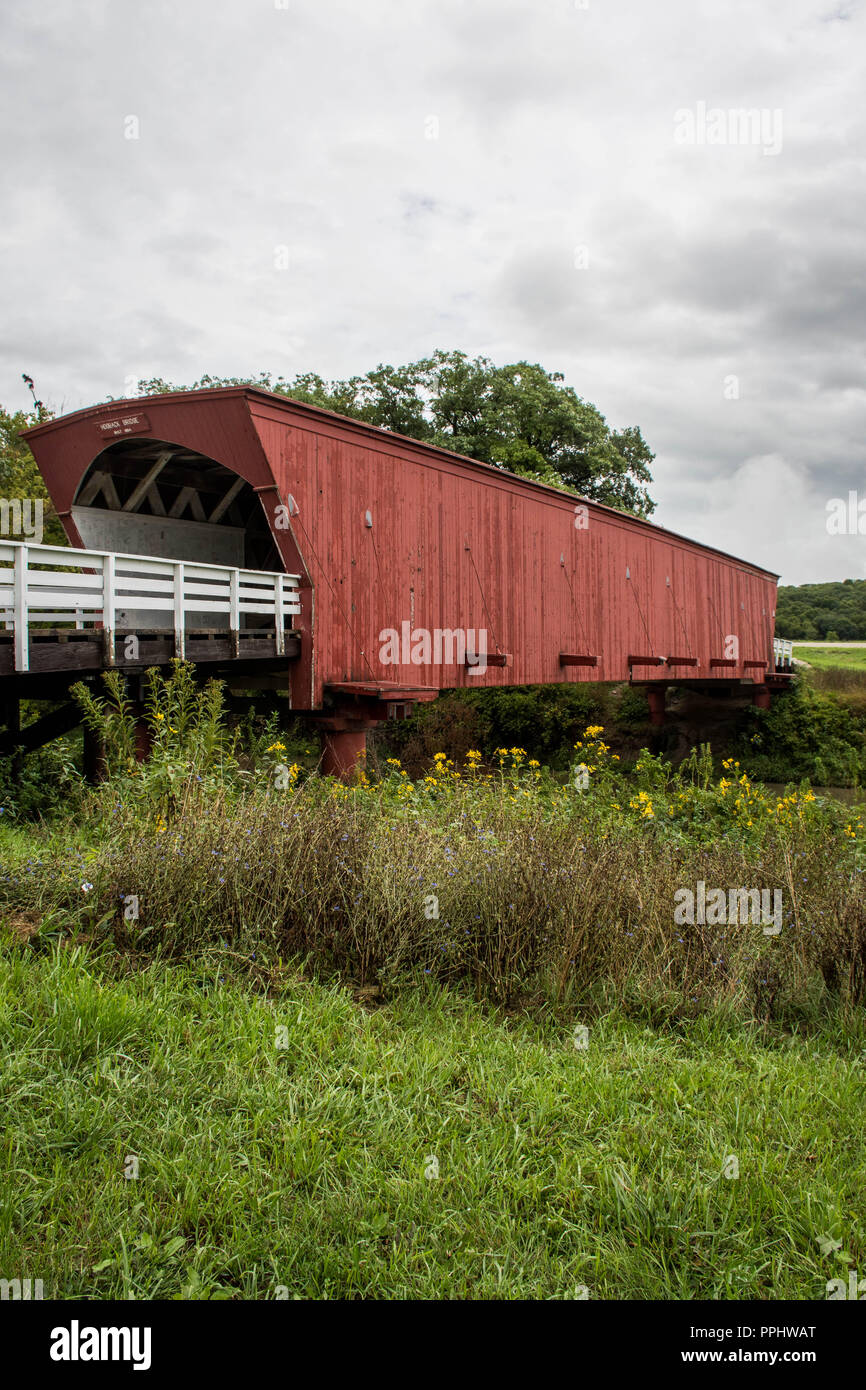 The Iconic Hogback Covered Bridge, Winterset, Madison County, Iowa, USA