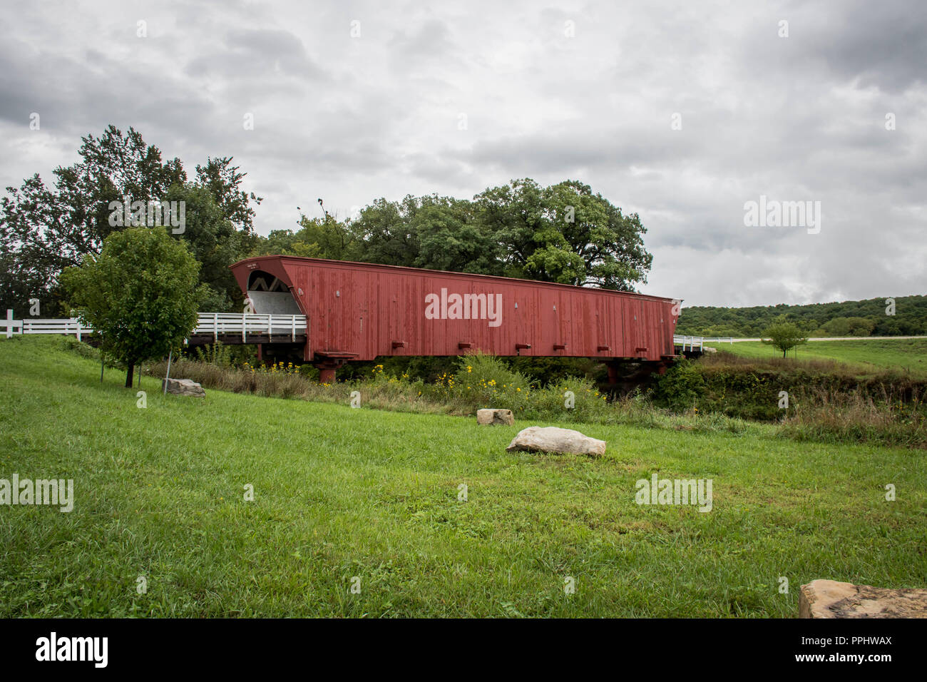 The Iconic Hogback Covered Bridge, Winterset, Madison County, Iowa, USA