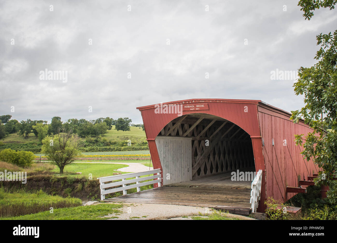 The Iconic Hogback Covered Bridge, Winterset, Madison County, Iowa, USA