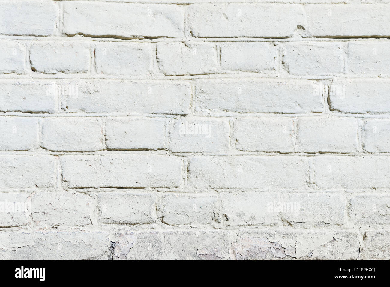 white brick wall texture, full frame view Stock Photo - Alamy