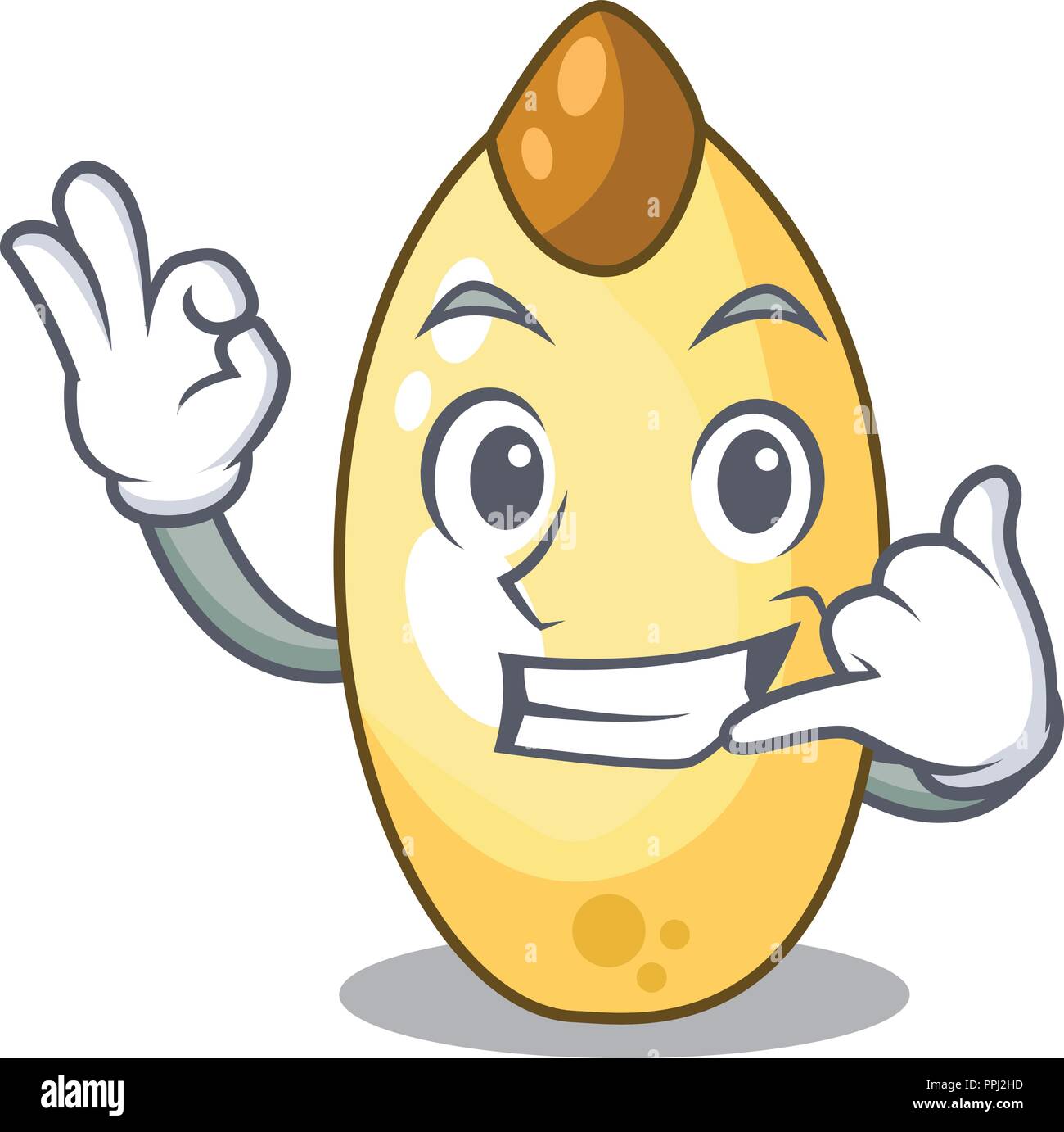 Call me cedar pine nuts isolated on mascot Stock Vector
