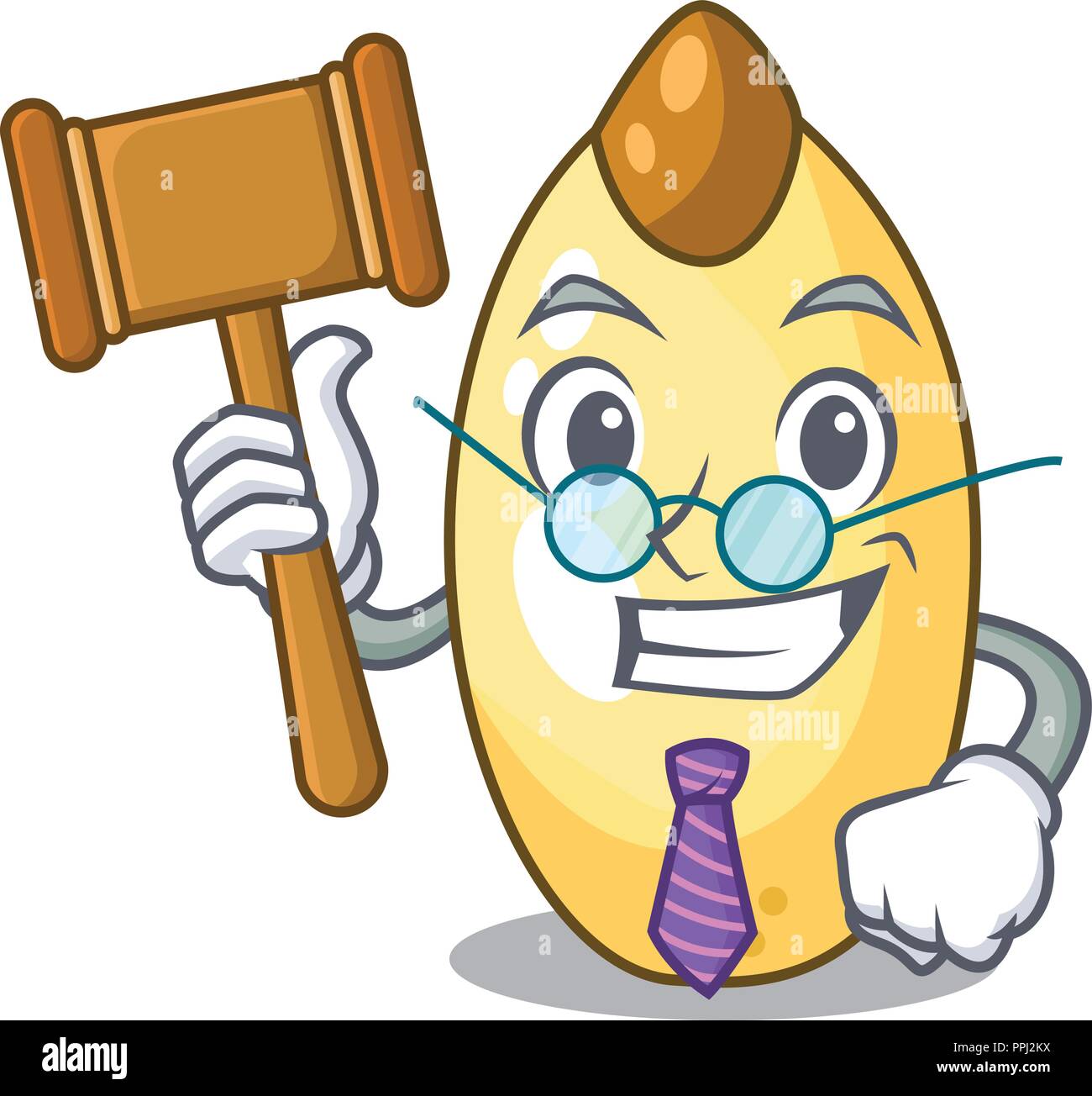 Judge cedar pine nuts isolated on mascot Stock Vector