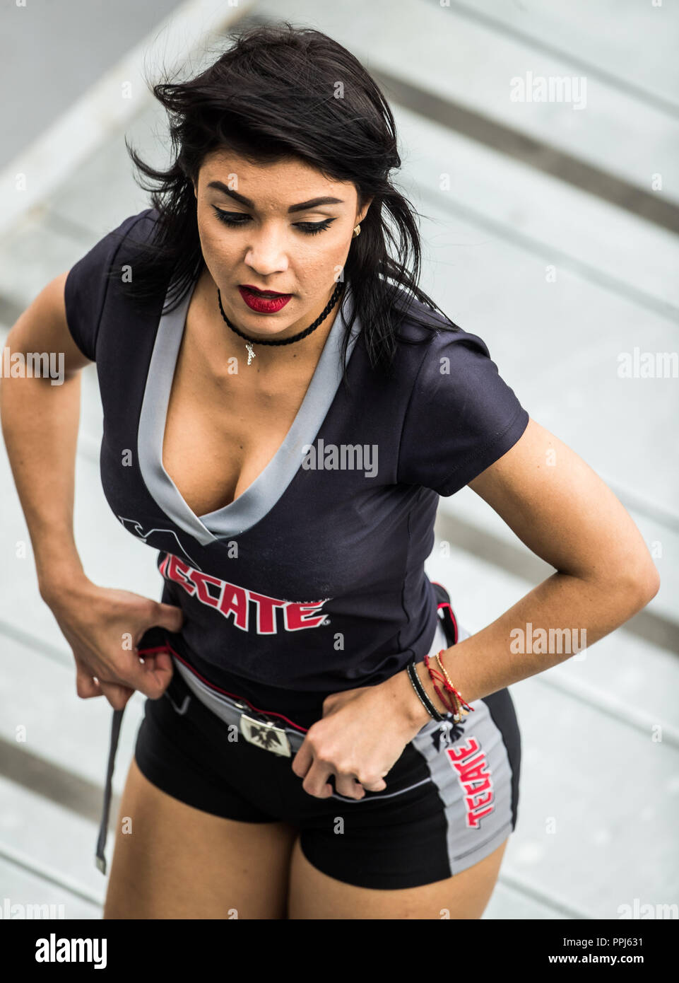 Edecan. Chicas Tecate. the baseball game of the Caribbean Series against  the Alazanes of Granma Cuba in Guadalajara, Mexico, on Friday, February 2,  2 Stock Photo - Alamy
