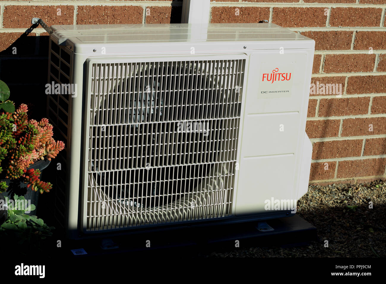 Fujitsu air conditioner outdoor unit Stock Photo