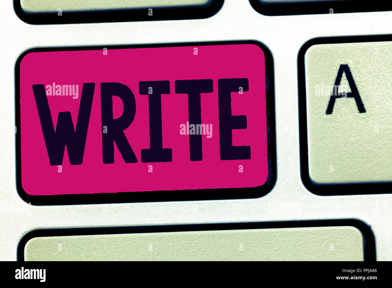 Handwriting text Write. Concept meaning mark letters words or symbols ...