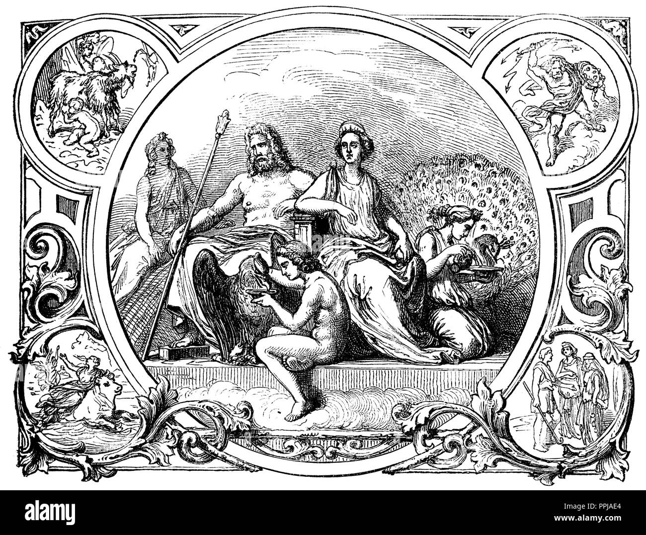 Hera and zeus illustration Black and White Stock Photos & Images Alamy
