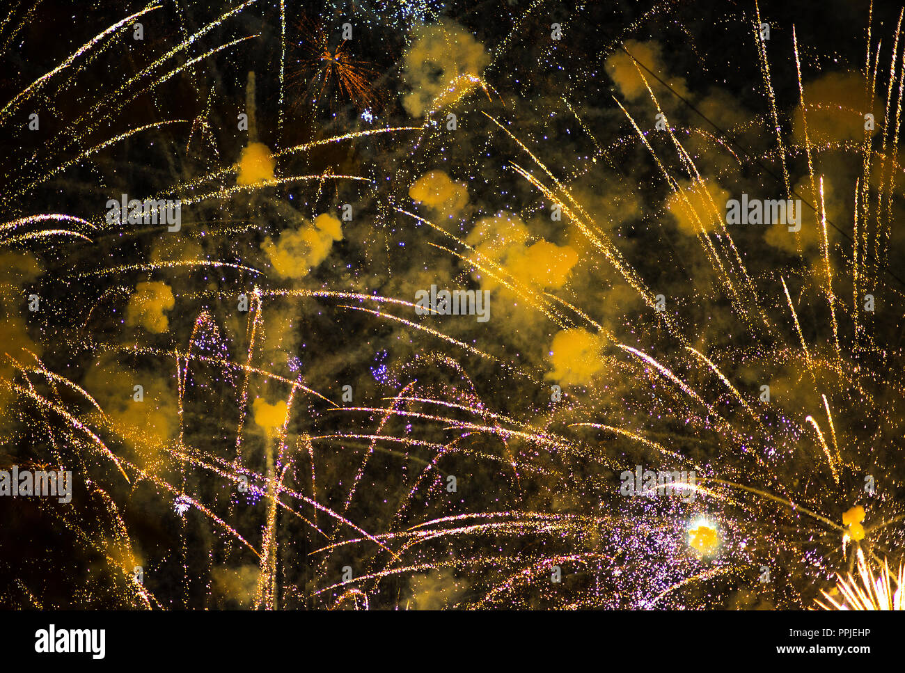 christmas celebration sparkling explosion of fireworks Stock Photo