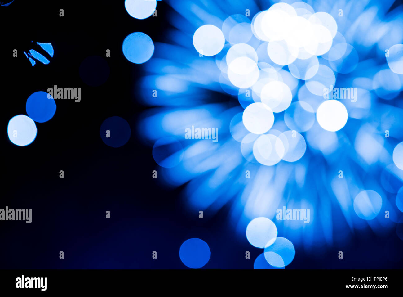 Abstract blue bokeh of blurry lights background Stock Photo - Alamy