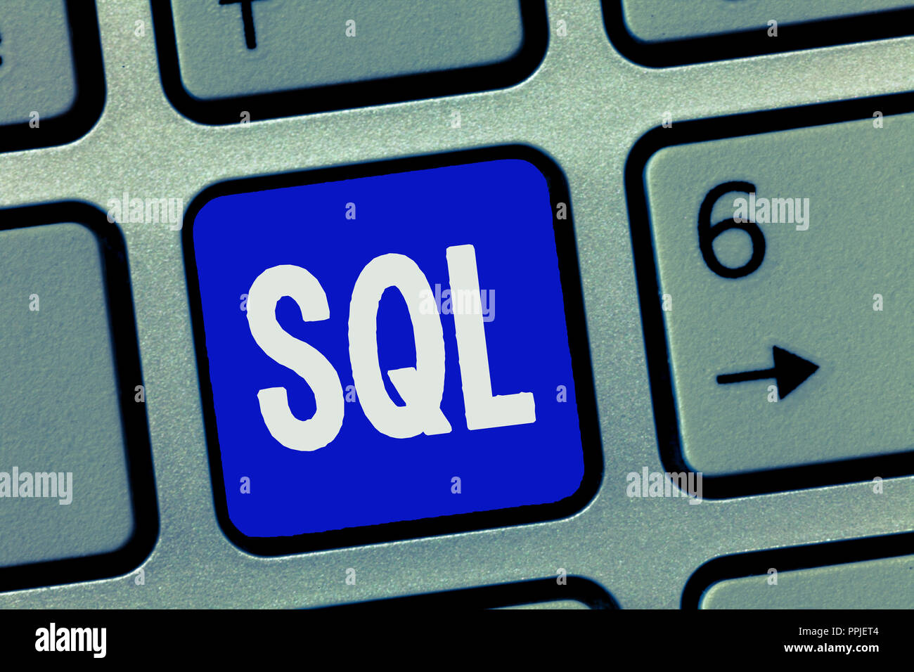 Text sign showing Sql. Conceptual photo A standard computer language ...