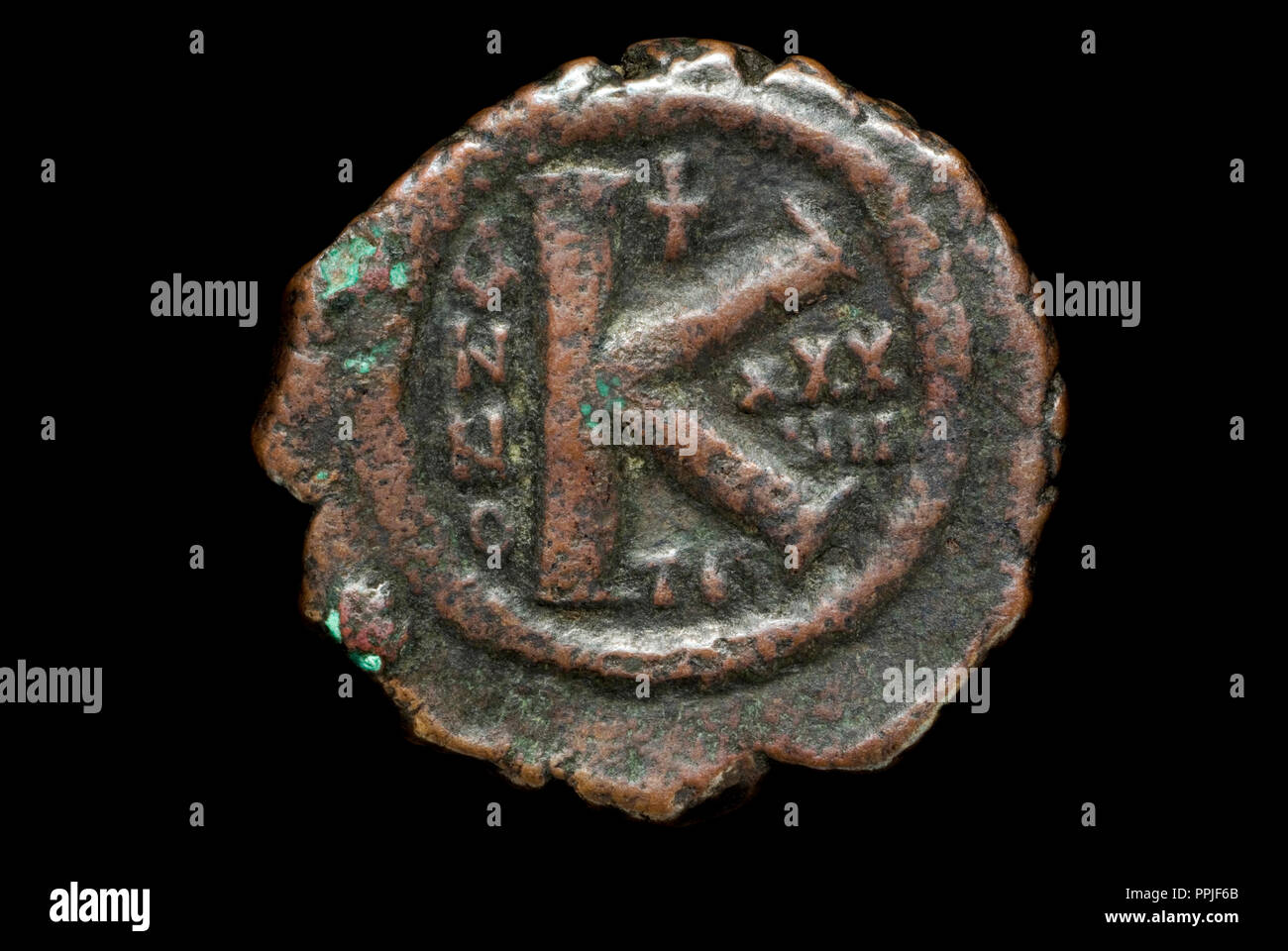 Byzantine Coin of Justinian I Stock Photo