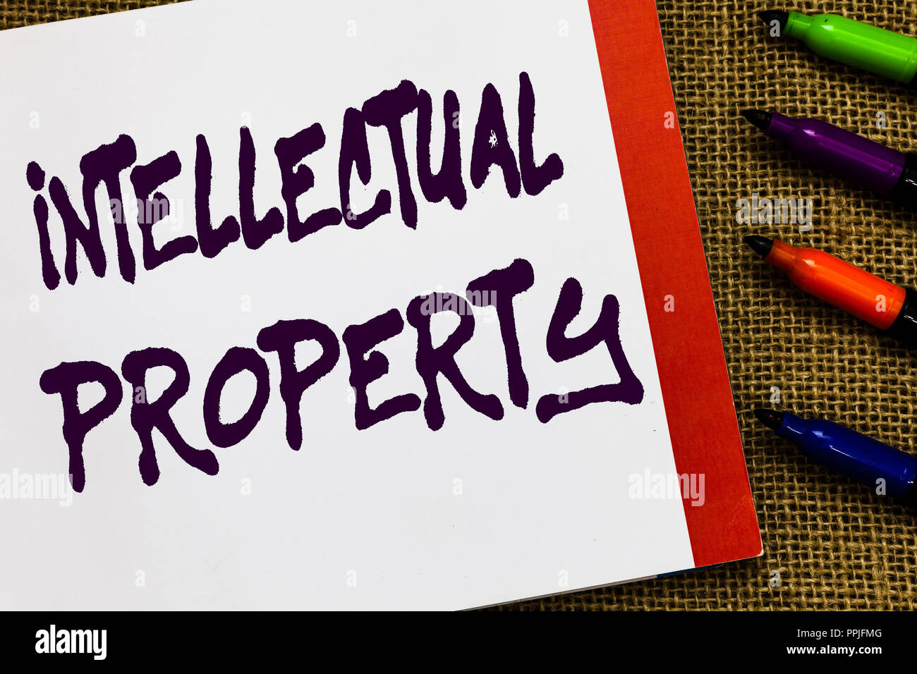 Handwriting Text Intellectual Property Concept Meaning Protect From Unauthorized Use Patented 