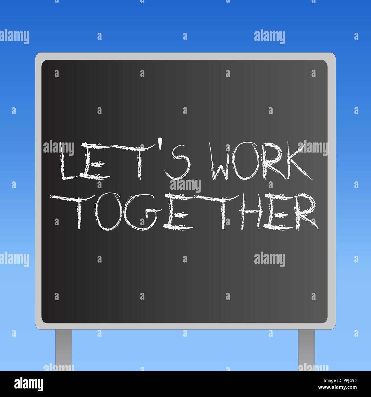 Handwriting text Let s is Work Together. Concept meaning Unite and Join