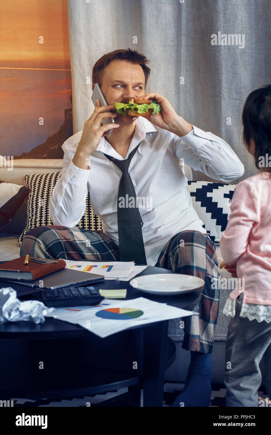 Man working from home Stock Photo