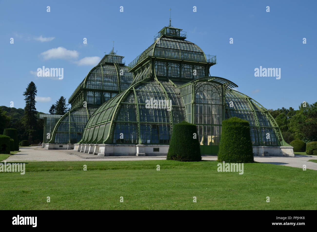 Palm house (Palmenhaus Schonbrunn) in Vienna, Austria Stock Photo