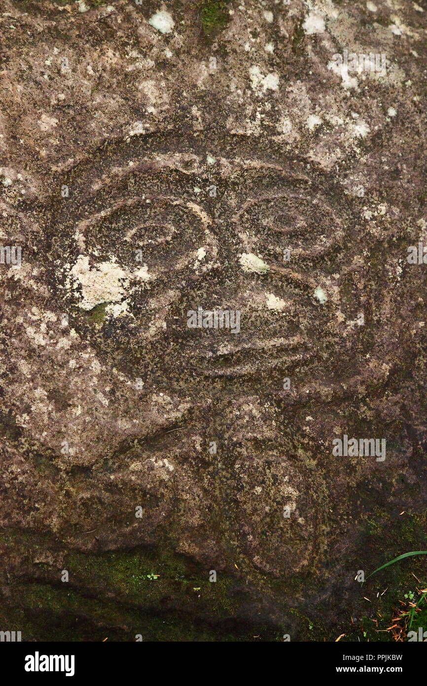 Petroglyphs carved by Nuxalk First Nations people, some 10000years ago