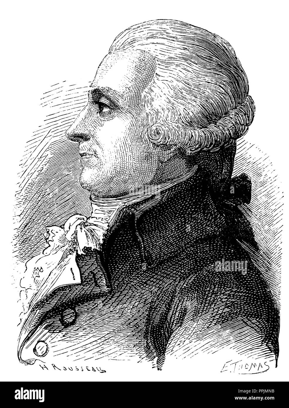 Louis-Bernard Guyton de Morveau (1737-1816), French chemist and politician. Engraving, 1873. Stock Photo