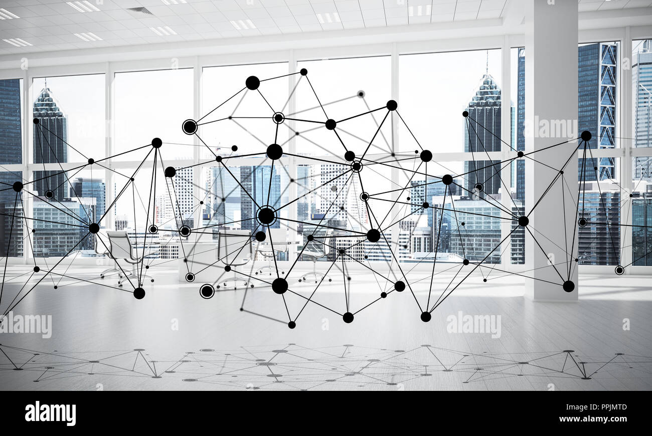 Networking and wireless connection as concept for effective mode stock