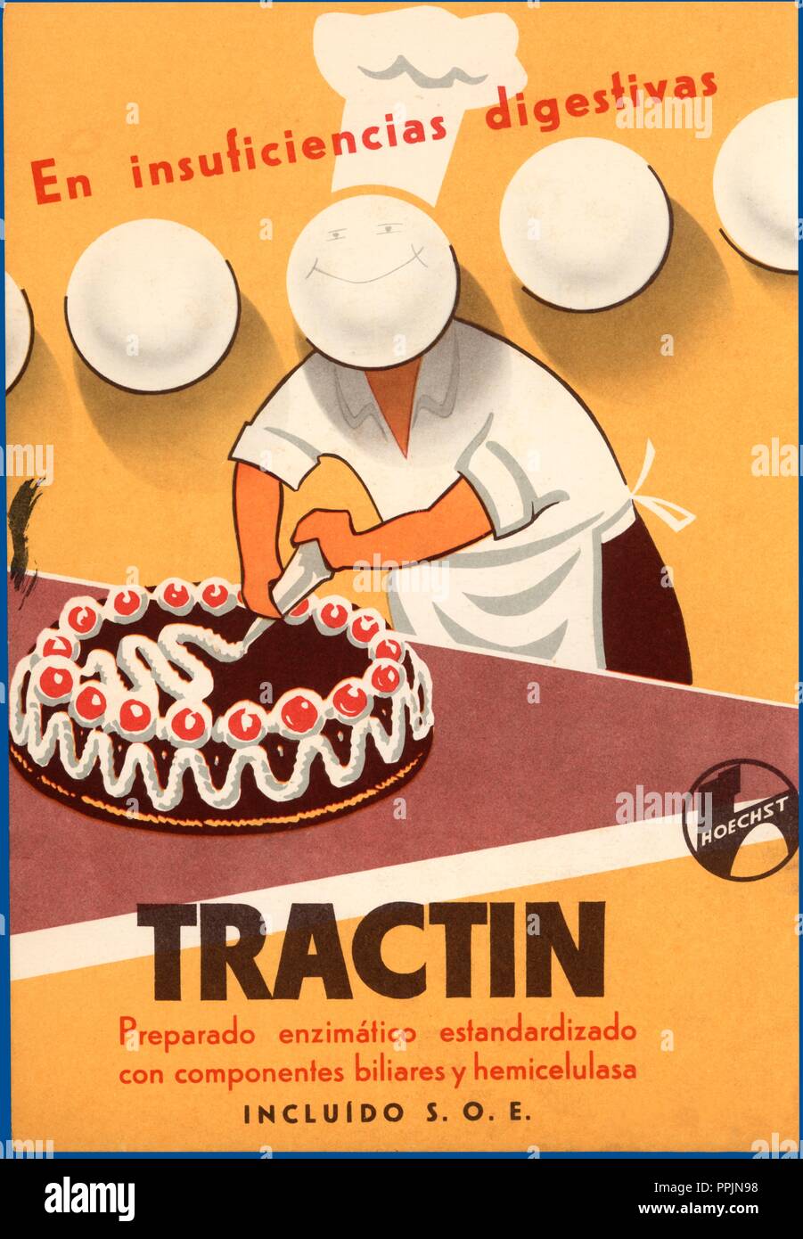 Pharmaceutical advertising of the Tractin enzyme preparation, from