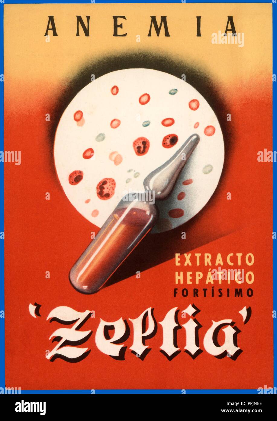 Pharmaceutical advertising Anemia, liver extract from Zeltia