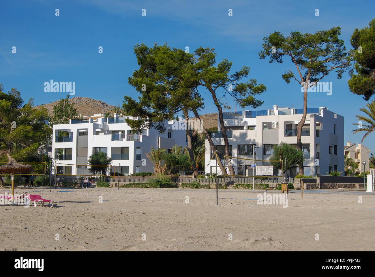 Beach next to Alcudia Port Mallorca Stock Photo