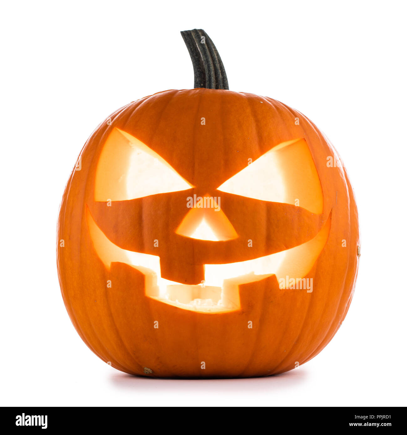 One Halloween Pumpkin isolated on white background Stock Photo - Alamy