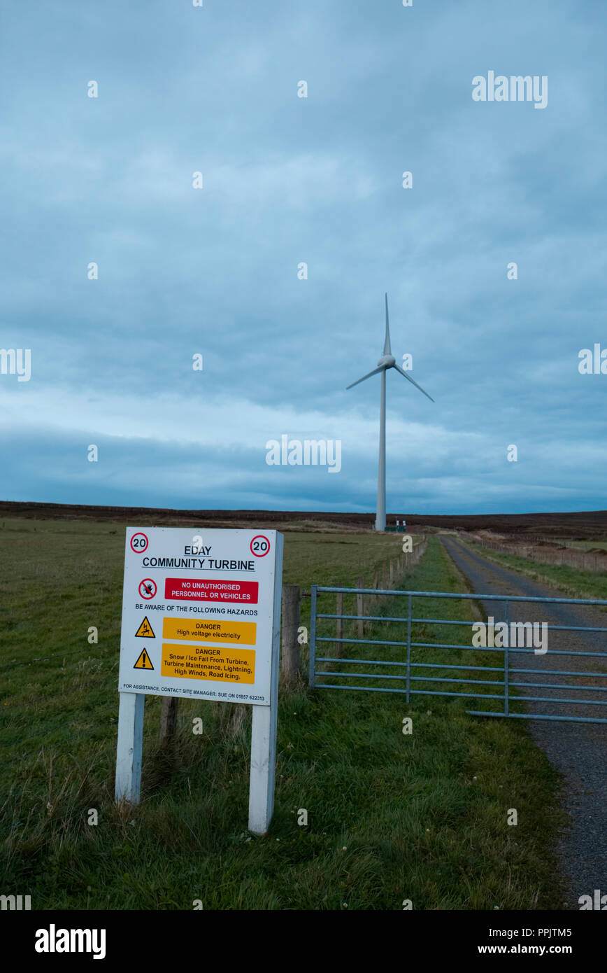 Eday Community Turbine, Orkney Islands Stock Photo